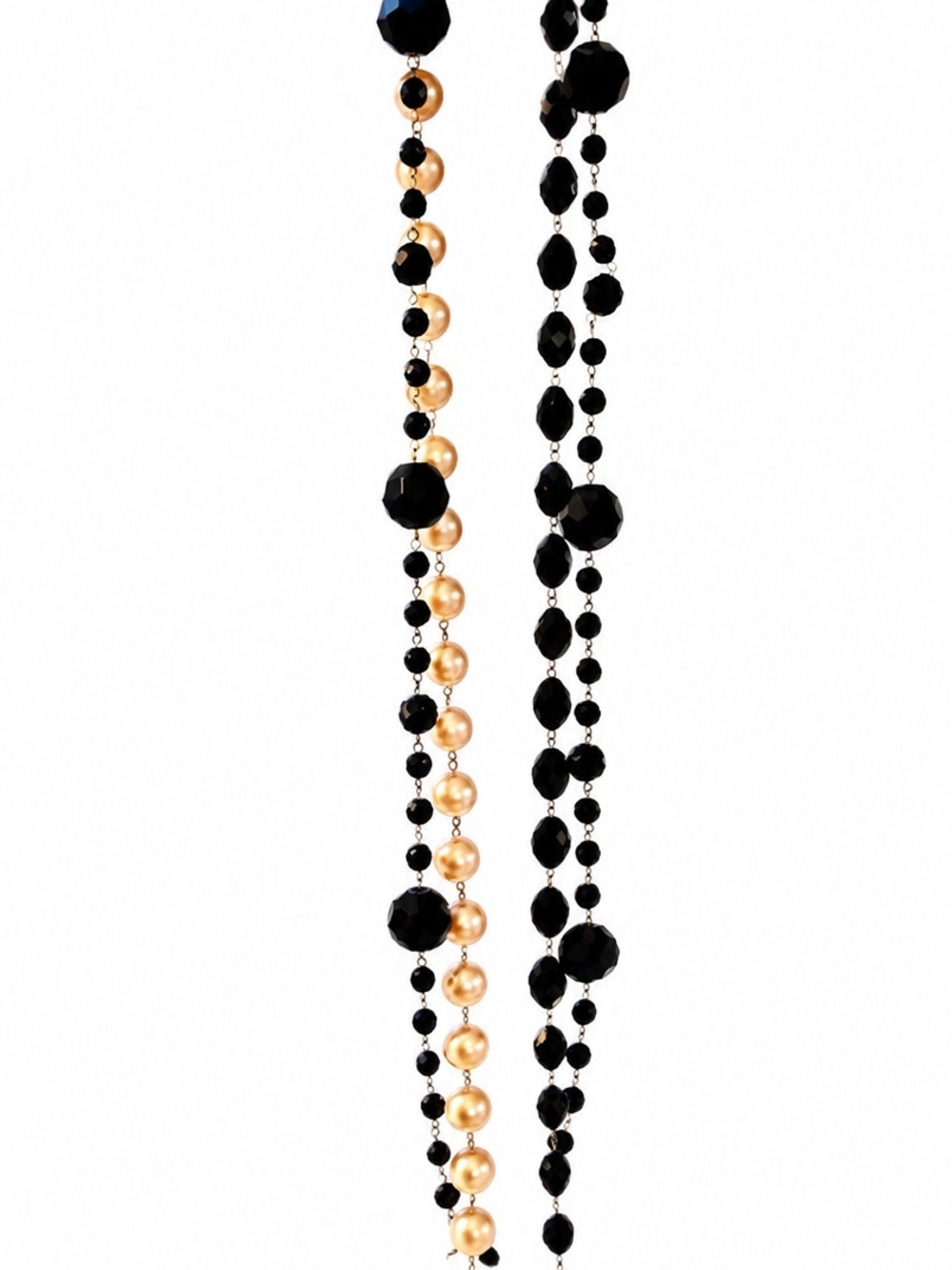 Elegant Black Acrylic/Glass Bead and  Faux Pearl Necklace — Women Jewelry 50+In